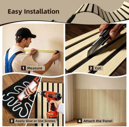 Vieshful 20-Pack Acoustic MDF Wood Slat Wall Panels - Image 5