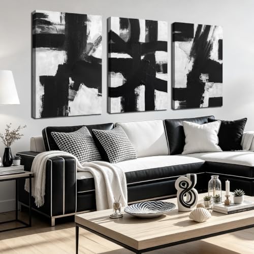 MXUNYZ Large Black and White Abstract Wall Decor by MXUNYZCanvasWallArt