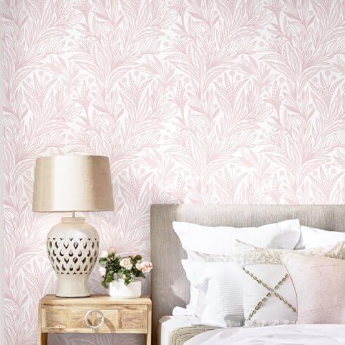Dimoon Pink Peel and Stick Wallpaper Boho Pink White Contact Paper 17.3" X by DIYYOURMOON