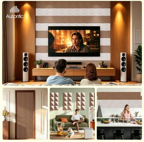 Acoustic Panels with Self Adhesive, 11.8”x11.8”, 24 Pack, Dark Brown - Image 7