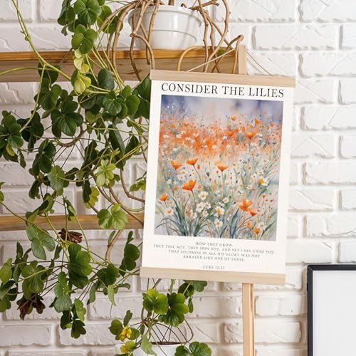 DNEULYR Consider the Lilies Inspirational Christian Poster Hanger Frame - Image 4