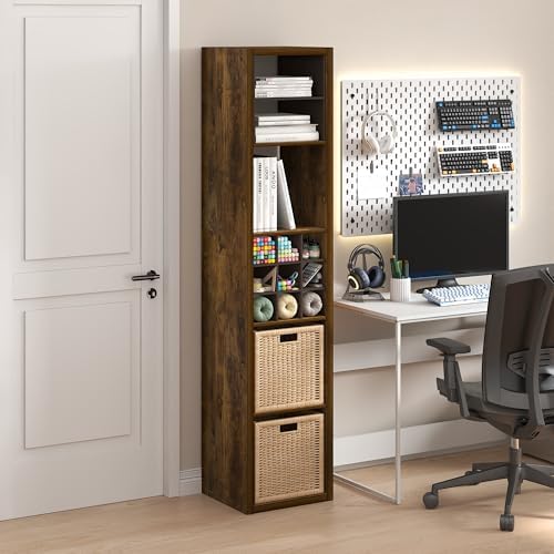Furinno Cubicle Book Shelf, Vertical 5-Cube Bookshelf, Extra Thick Horizontally - Image 2