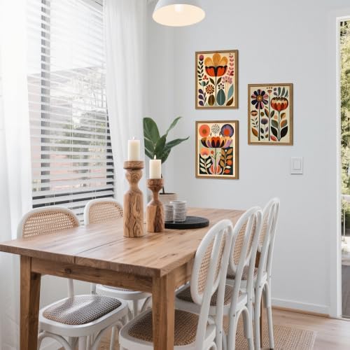 YSGGTR 3 Pcs Framed Boho Abstract Colorful Floral Canvas Wall Art 12x16 In - Image 7