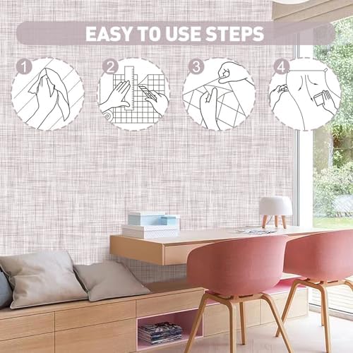 Light Brown Grasscloth Wallpaper Peel and Stick Wallpaper Texture Contact Paper - Image 4