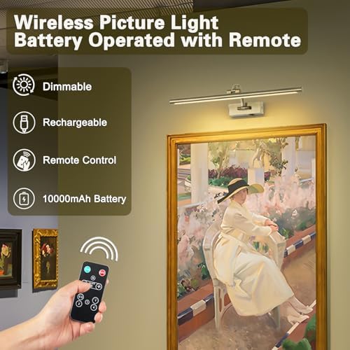 DESOOP Wireless Picture Lights Rechargeable Gallery Lighting Battery Picture - Image 5