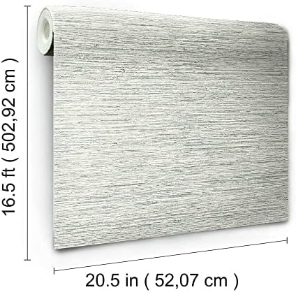 RoomMates Gray Faux Grasscloth Non-Textured Peel and Stick Wallpaper - Image 3