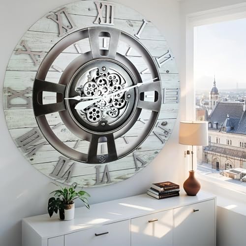 ImprovingLife The Gears Clock Real Moving Gear Wall Clock England Line) - Image 2