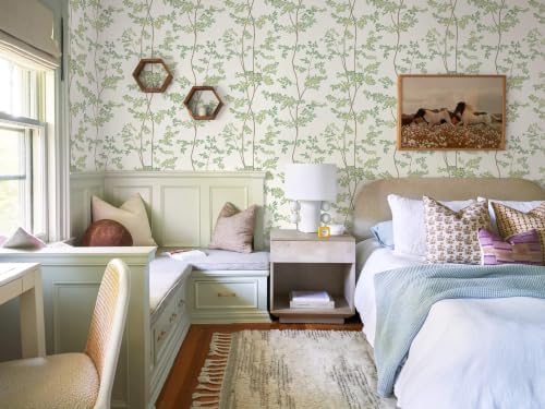 Ismoon Green and Beige Forest Peel Stick Wallpaper - Image 6