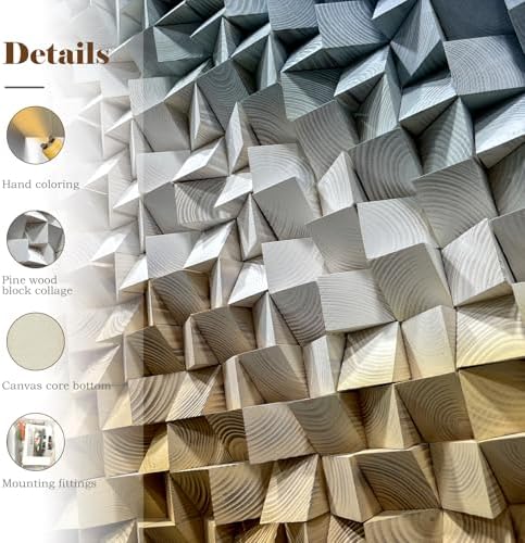 LIUZEYUE Abstract Pine Wall Sculpture Featuring Gradient Pine Composition - Image 3