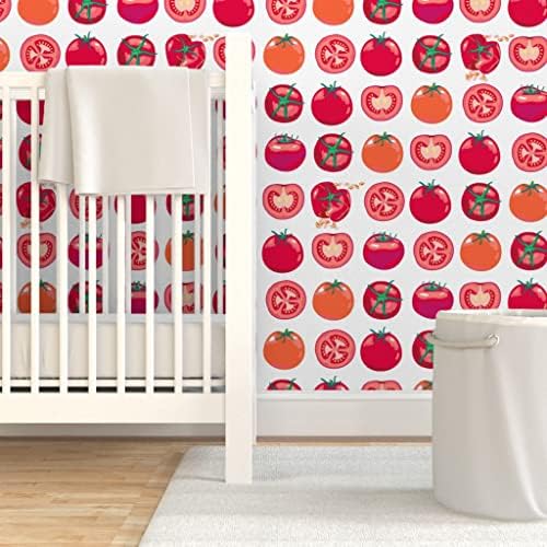 Spoonflower Tomatoes Summer Peel and Stick Removable Wallpaper - Image 6