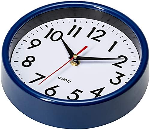 Bernhard Products Navy Blue Wall Clock 8" Silent Non-Ticking Quality Quartz - Image 2