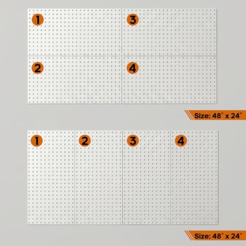 Peg Board, 4 Pack Metal Pegboard Panels and 63 Pcs Hooks and Baskets, Garage - Image 5