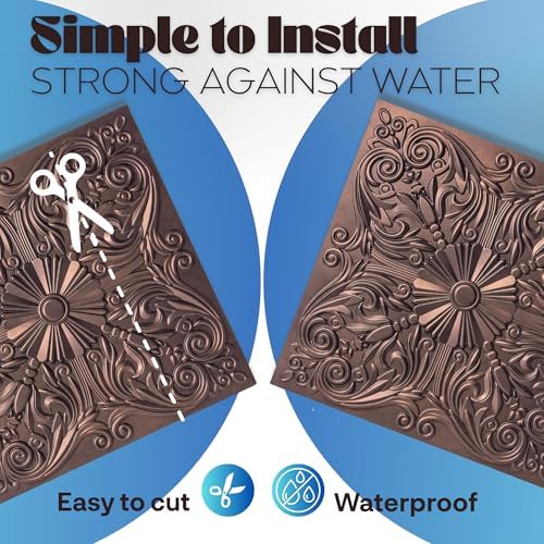 Art3d PVC Drop Ceiling Tiles 24x24 in, 48 Sq.Ft, Rose Copper - Image 4