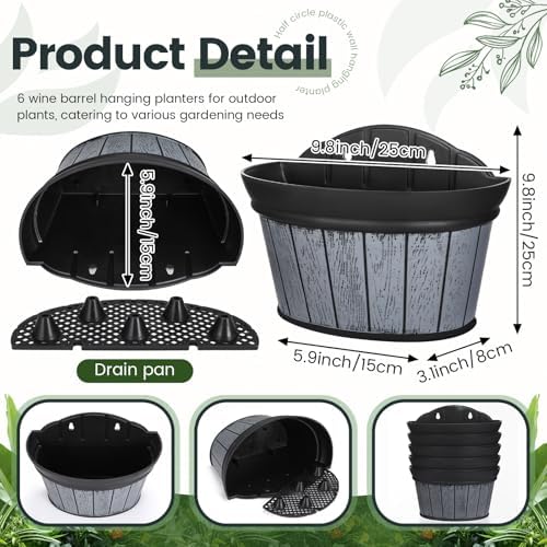 Layhit 6 Pcs Wall Hanging Planters, 10 Inches - Image 2