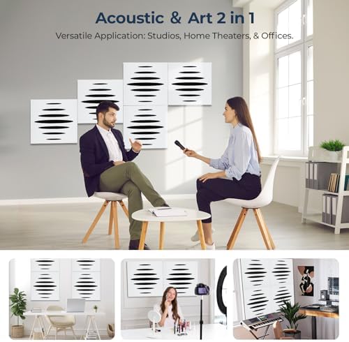 6 Pack Slat Acoustic Panels Self-Adhesive, Sound Absorbing Panels - Image 4