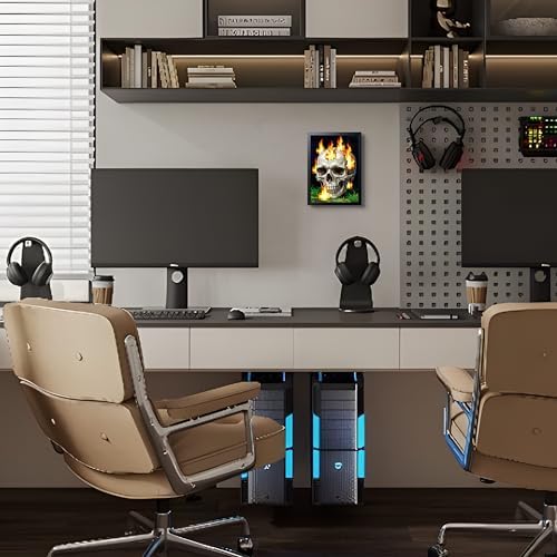 Burning Skull Wall Art, Gamer Style Wall Decor, - Image 6