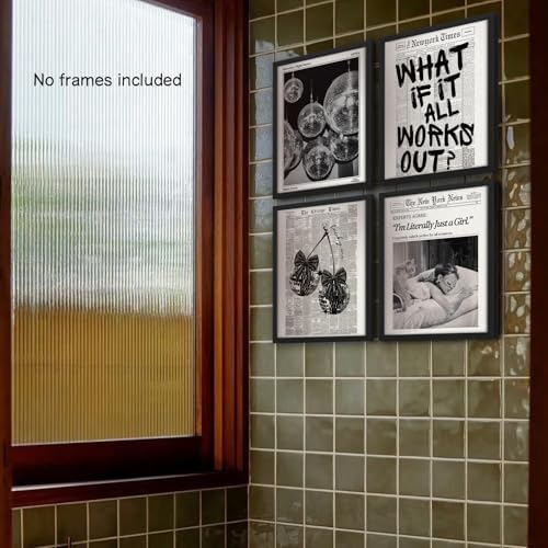 NaZaUK What If It All Works Out Wall Art Prints Set of 4, Newspaper Wall Decor - Image 6