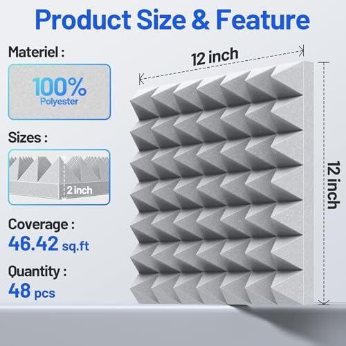 48 Pack Sound Proof Foam Panels - Image 6
