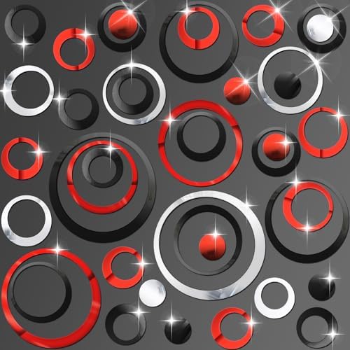 Outus 72 Pcs Circle Mirror Wall Stickers Removable DIY by Outus