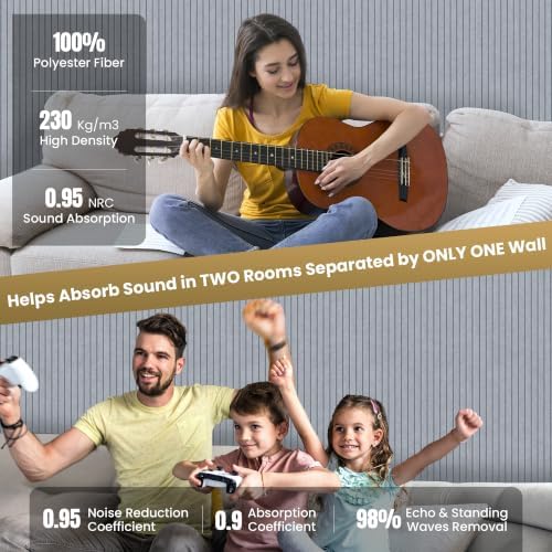 TO-TH Acoustic Wall Panels Large Sound Absorbing Panel 10 Pack, Smoky Gray - Image 4
