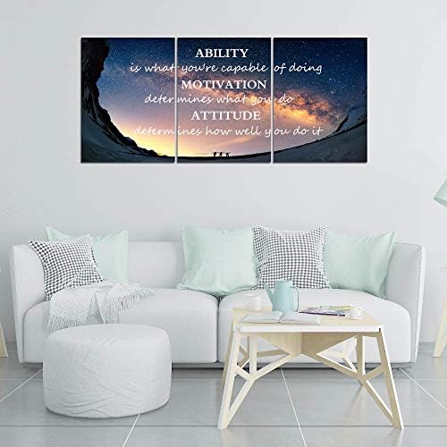 3 Panels Successful Inspirational Posters Quotes Wall Art Ability Modern - Image 4