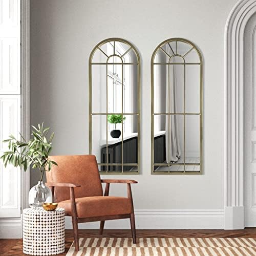 HQiJun Wall Mirror Window Decorative Mirrors Arched Farmhouse - Image 5