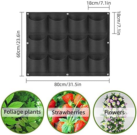 Hanging Planting Grow Bags, 12 Pockets Hanging Vertical Wall Planter Wall - Image 3