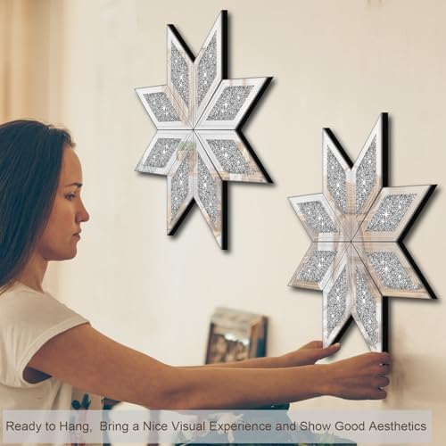 2 Piece Crushed Diamond Decorative Mirror - Image 4