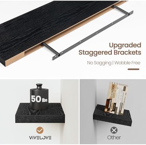 Vivelove Floating Shelves 9 inch Deep 36”Long Set of 2 - Image 4