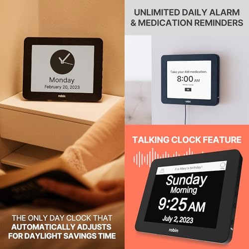Robin Day Clock 2026 for Seniors, Easy-to-Read Display for Elderly, Day Date - Image 2