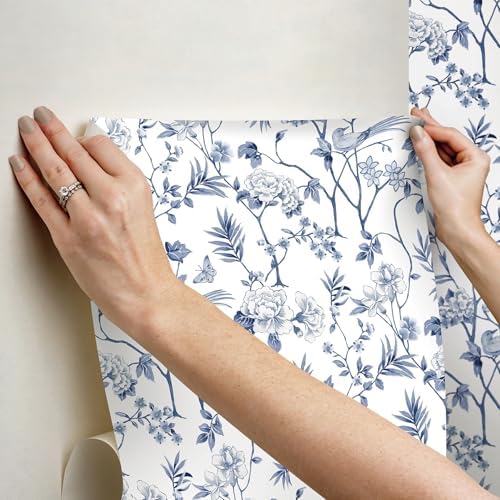 NuWallpaper Chinoiserie Garden Indigo Peel and Stick Wallpaper - Image 5