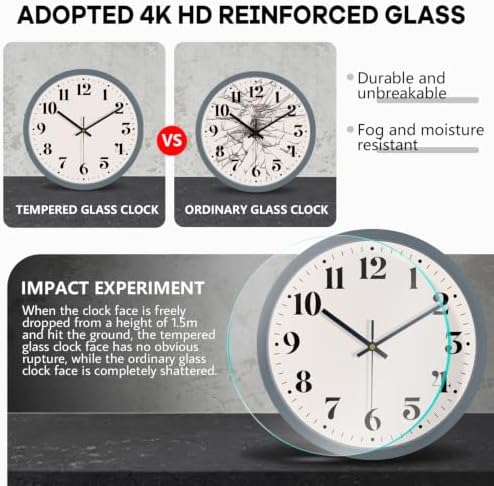 12" Modern Silent Wall Clock - Image 4