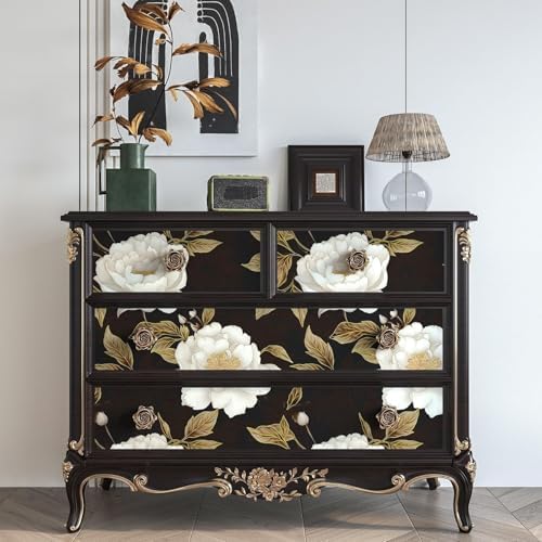BOKEBEVE Leaf Wallpaper Peel and Stick Vintage Black Brown 17.5 x 118In - Image 6