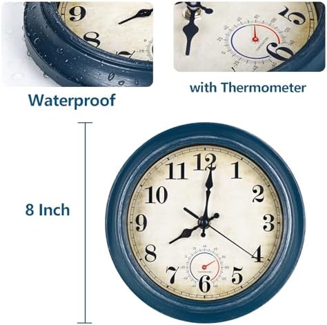 Wall Clock Battery Operated Silent Small Rustic Wall Clocks - Image 2