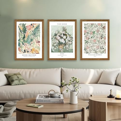 Matisse Van Gogh Morris Wall Art Set Of 3 Neutral Flower Canvas Print - Image 2