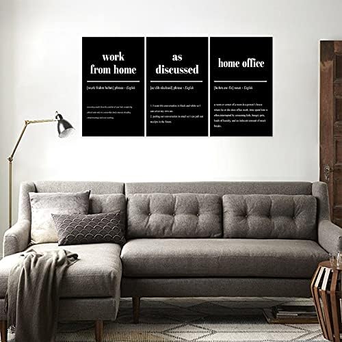 3 Piece Inspirational Canvas Wall Art, Quote "Work From Home - Image 3