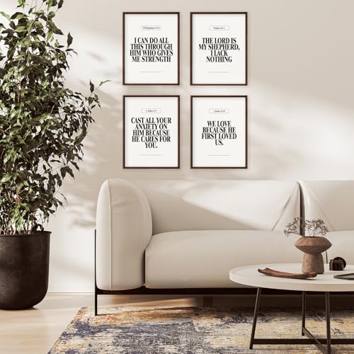 Locomiss Black and White Christian Modern Bible Verse Wall Art Decor - Image 3
