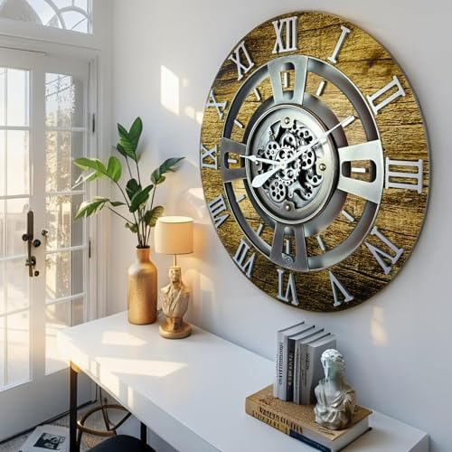 ImprovingLife The Gears Clock Real Moving Gear Wall Clock England Line) - Image 3