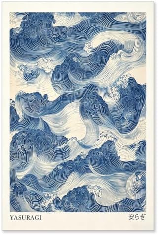 Unframed Yasuragi Waves Canvas Wall Art 8x10in by Unknown