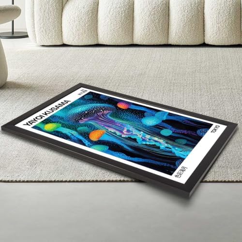 Black Framed Colorful Jellyfish Tokyo 1984 Canvas Wall Art 24x36in - Image 3