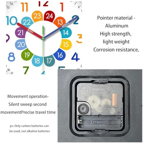 Learning Wall Clock for Kids 8 Inch for Classroom Bedroom Nursery Playroom - Image 6