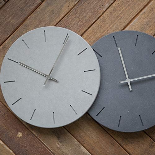 Stephanie Imports Modern Minimalist Concrete Misty Black Silent Wall Clock - Image 5