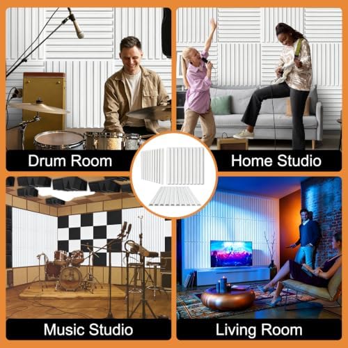 TroyStudio Slat Acoustic Sound Diffuser Panels, 19.7 X 19.7 X 0.5 inches 12 Pcs - Image 5
