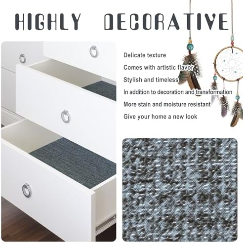 Amiya Grasscloth Wallpaper 17.3"x120" Blue Peel and Stick Faux Fabric Linen - Image 4