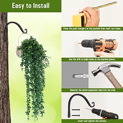 FEED GARDEN Heavy Duty Plant Hangers Outdoor Indoor, 8 Inch 2 Pack Metal - Image 6