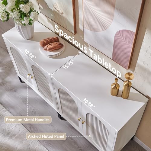 IFGET 123.5" W Modern Arched Sideboard Buffet Cabinet - Image 5