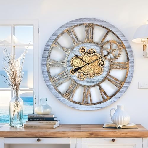 ImprovingLife The Gears Clock 36'' Inch Real Moving Gear Wall Clock Vintage - Image 2