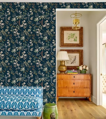 Wallpaper Peel and Stick Dark Floral Wallpaper Vintage Wall Paper - Image 6