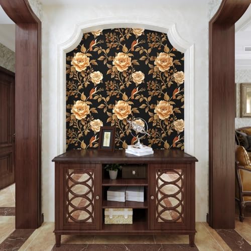 Laatse Dark Floral Bird Wallpaper Peel and Stick 17.5"x 118" - Image 3