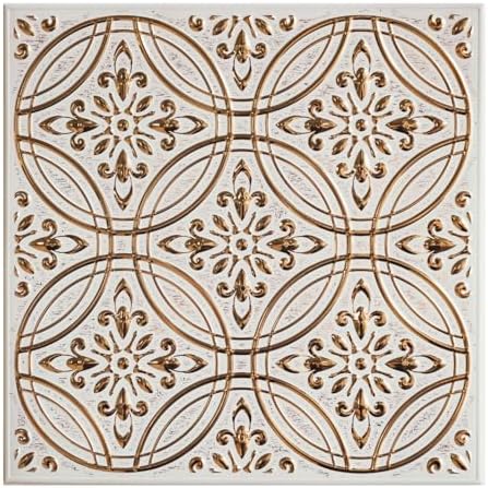 Peel and Stick Metal Tiles, Pastel Painted Gold by WallWear